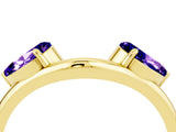 Yellow gold Two-Stone Pear Tanzanite Bypass Ring with Prong Setting_10