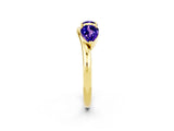 Yellow gold Two-Stone Pear Tanzanite Bypass Ring with Prong Setting_8