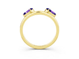 Yellow gold Two-Stone Pear Tanzanite Bypass Ring with Prong Setting_9
