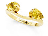 Yellow gold Two-Stone Pear Yellow Sapphire Bypass Ring with Prong Setting_19