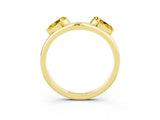 Yellow gold Two-Stone Pear Yellow Sapphire Bypass Ring with Prong Setting_21