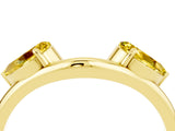 Yellow gold Two-Stone Pear Yellow Sapphire Bypass Ring with Prong Setting_22