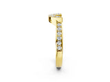 Yellow gold U-Shaped Pavé Round Diamond Contour Band with Shared Prong Setting_18
