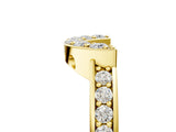 Yellow gold U-Shaped Pavé Round Diamond Contour Band with Shared Prong Setting_21
