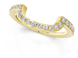 Yellow gold U-Shaped Pavé Round Diamond Contour Band_5