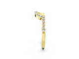 Yellow gold U-Shaped Pavé Round Diamond Contour Band_6