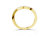 Yellow gold U-Shaped Pavé Round Diamond Contour Band_7
