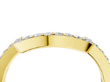 Yellow gold U-Shaped Pavé Round Diamond Contour Band_8