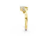 Yellow gold V-Shaped Diamond Accent Band with Round Brilliant Stones and Prong Setting_6