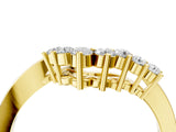 Yellow gold V-Shaped Diamond Accent Band with Round Brilliant Stones and Prong Setting_8