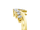 Yellow gold V-Shaped Diamond Accent Band with Round Brilliant Stones and Prong Setting_9