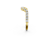 Yellow gold V-Shaped Diamond Round Cut Pavé Band with Prong Setting_6