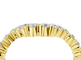 Yellow gold V-Shaped Diamond Round Cut Pavé Band with Prong Setting_8