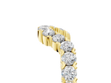 Yellow gold V-Shaped Diamond Round Cut Pavé Band with Prong Setting_9