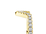 Yellow gold V-Shaped Pavé Round Diamond Chevron Band with Shared Prong Setting_9