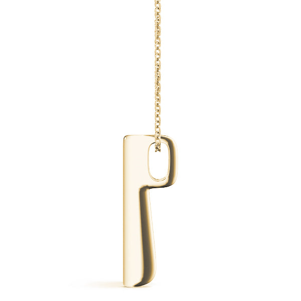 Yellow gold Vertical Channel-Set Round Diamond Bar Pendant 2