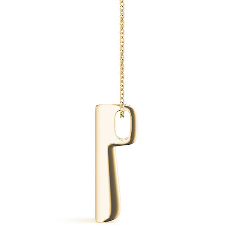 Yellow gold Vertical Channel-Set Round Diamond Bar Pendant 2