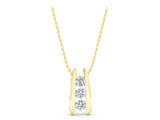 Yellow gold Vertical Channel Set Round Diamond Pendant_17
