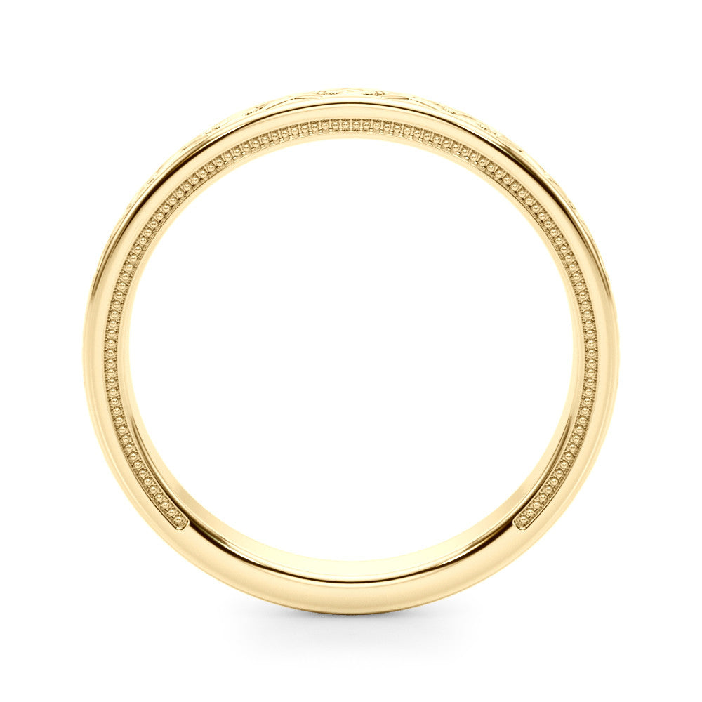 Yellow gold Vintage Engraved Milgrain Band 1