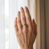 Yellow gold Vintage Engraved Milgrain Band_21