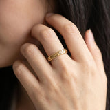 Yellow gold Vintage Engraved Milgrain Band_23