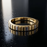 Yellow gold White Gold Ribbed Eternity Band_41