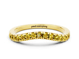 Yellow gold Yellow Sapphire Pavé Curved Wedding Band_18
