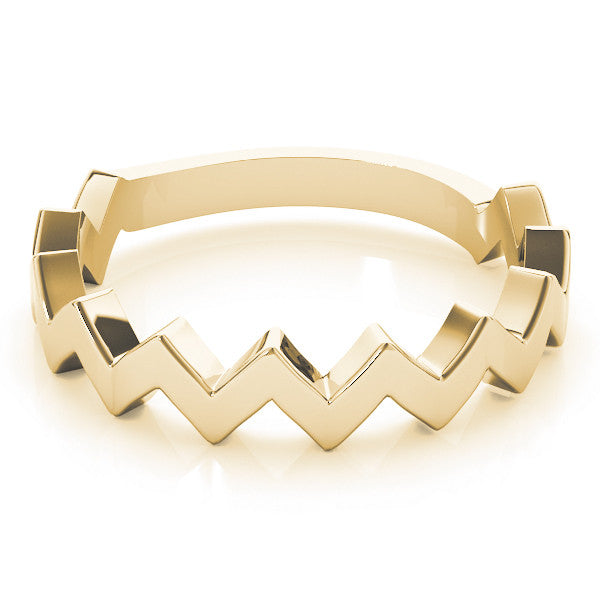 Yellow gold Zigzag Chevron Band 1