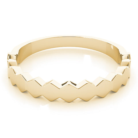 Yellow gold Zigzag Chevron Band with No Stone 1
