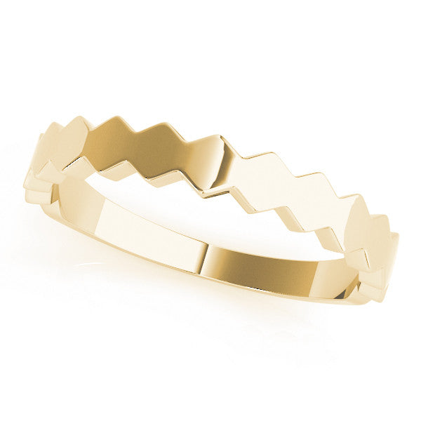 Yellow gold Zigzag Chevron Band with No Stone