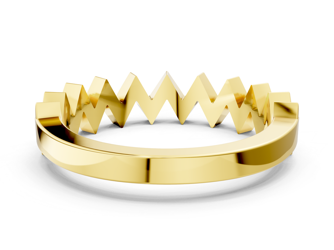 Yellow gold Zigzag Chevron Band_23