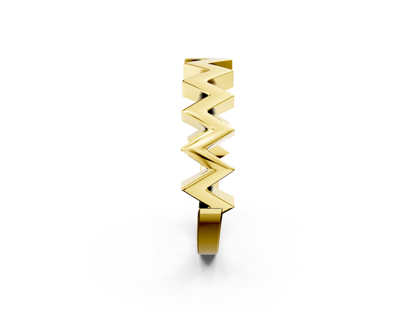 Yellow gold Zigzag Chevron Band