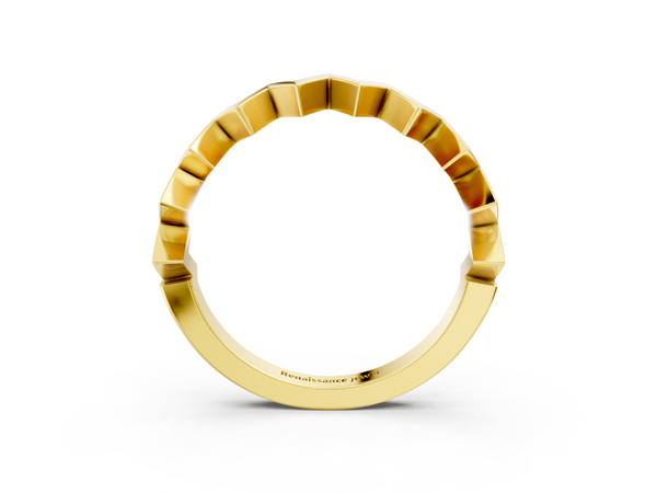Yellow gold Zigzag Chevron Band