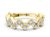 Yellow gold Zigzag Diamond Pave Round Eternity Band with Prong Setting_23