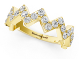 Yellow gold Zigzag Diamond Pave Round Eternity Band with Prong Setting_24