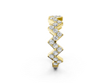 Yellow gold Zigzag Diamond Pave Round Eternity Band with Prong Setting_25