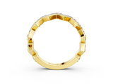 Yellow gold Zigzag Diamond Pave Round Eternity Band with Prong Setting_26
