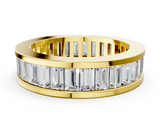 14K Yellow Gold baguette eternity band with channel set