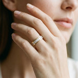 14K Yellow Gold baguette eternity band with channel set