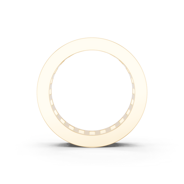 Yellow gold emerald cut diamond eternity band with channel set