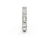 Yellow gold emerald cut diamond eternity band with shared prong setting_118