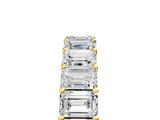 Yellow gold emerald cut diamond eternity band with shared prong setting_121