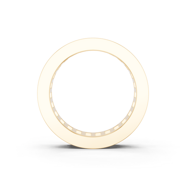 Yellow gold radiant cut diamond eternity band with channel set