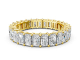 Yellow gold radiant cut diamond eternity band with shared prong setting_955