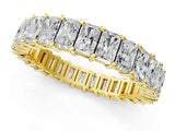 Yellow gold radiant cut diamond eternity band with shared prong setting_956