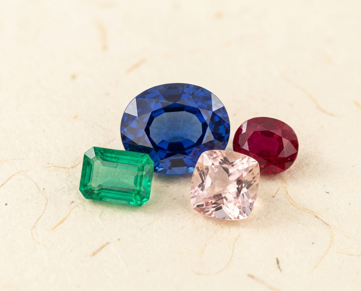 Coloured gemstone close-up