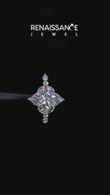 10K Yellow Gold 1.03 Carat F VVS2 Marquise Diamond Solitaire with Side Stones on a White Gold Band and Four-Prong Setting