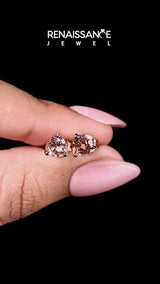 Rose gold Heart Cut Morganite Stud Earrings