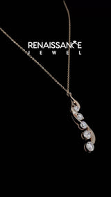 Rose gold Round Brilliant Diamond Prong Set Pendant