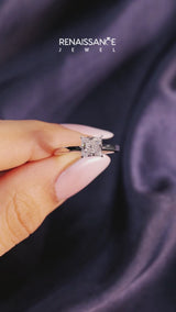 Platinum 1.01 Carat E VS1 Princess Solitaire Engagement Ring with Classic Band and Four-Prong Setting